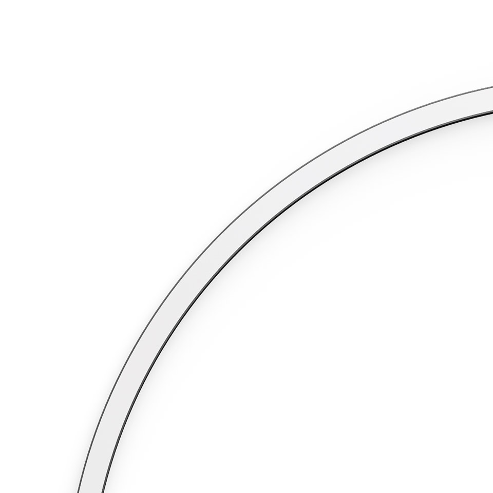 A.24 - Wall/Ceiling Diffused Emission - Curved Module - R=561mm - α=60° - 3000K - Brushed Silver